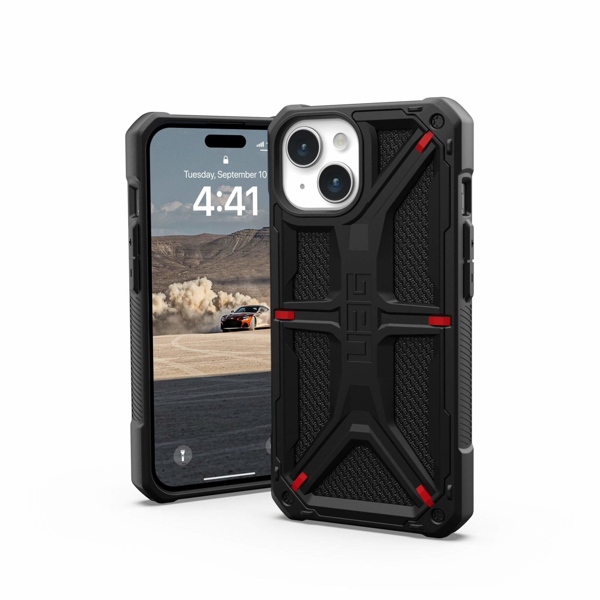 Custodia Urban Armor Gear UAG Monarch per iPhone 15 - Nero Kevlar