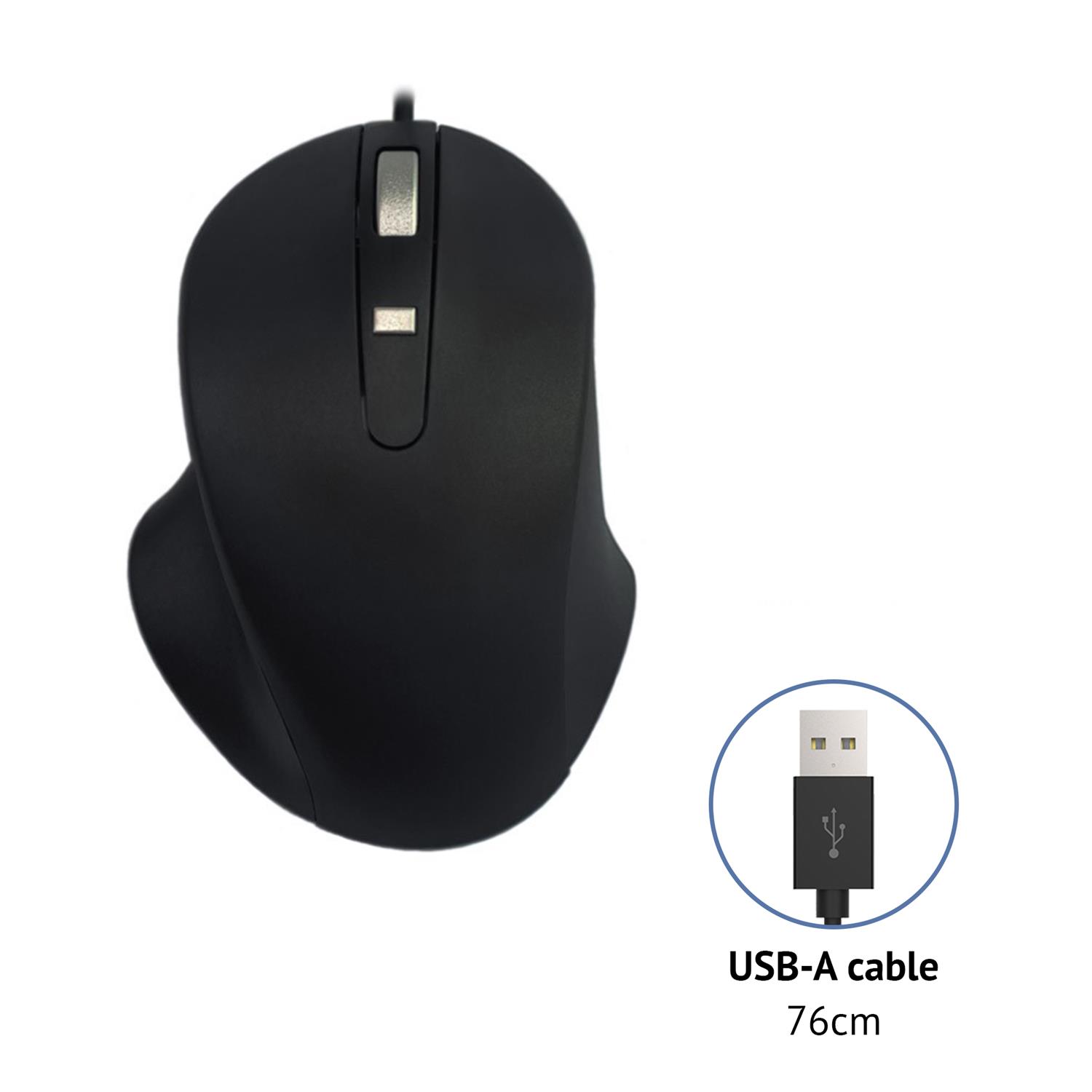Mouse USB-A Matias in PBT, con cavo - nero