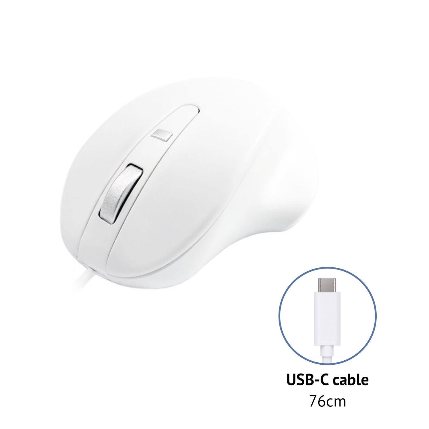Mouse USB-C Matias in PBT, con cavo, bianco
