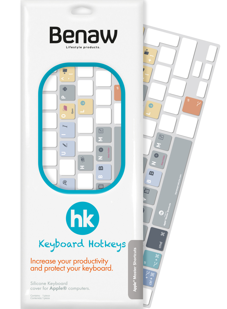 Benaw Hotkeys - Tastatur Skin mit MacOS Shortcuts für MacBook/Pro/Air/Wireless-Tastaturen (deutsch)